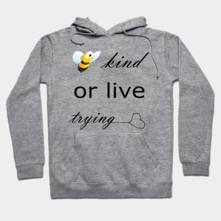 ''Be kind or live trying '' funny Hoodie